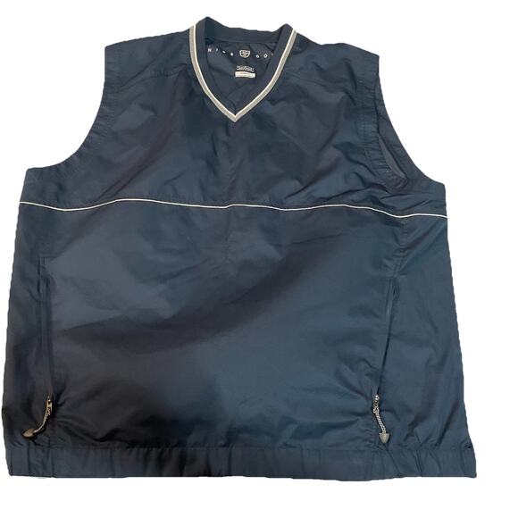 Nike Golf Vest Mens Large windbreaker Pullover Zip Pockets Blue V-Neck - Picture 7 of 7